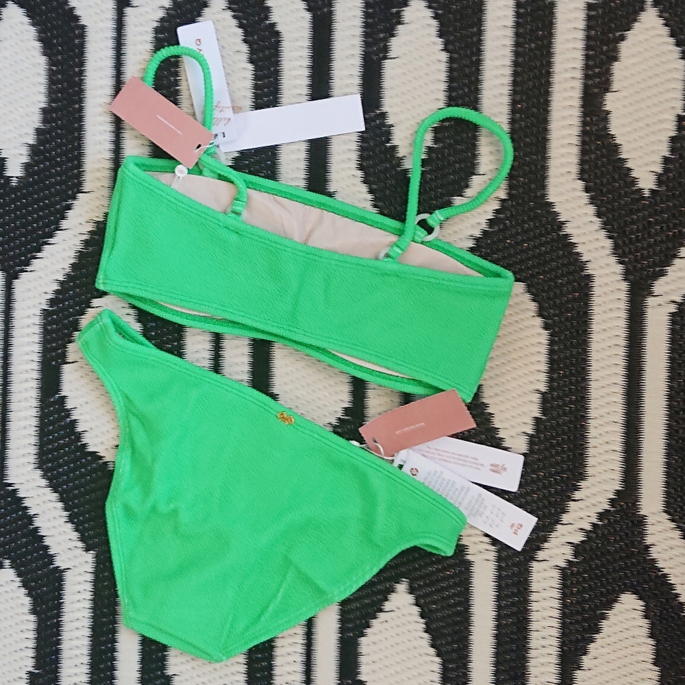 PQ Textured Bralette Bikini Set in Kelly Green Reef - Picture 7 of 10
